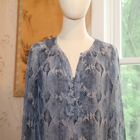 WHITE HOUSE Long Sleeve SNAKESKIN Print Blouse - Picture 3 of 12